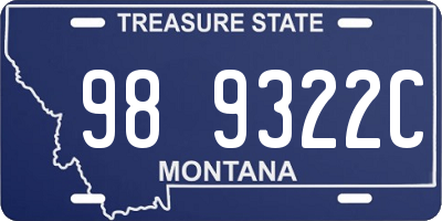 MT license plate 989322C