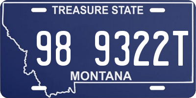 MT license plate 989322T