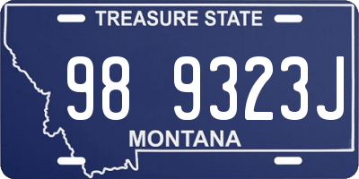 MT license plate 989323J