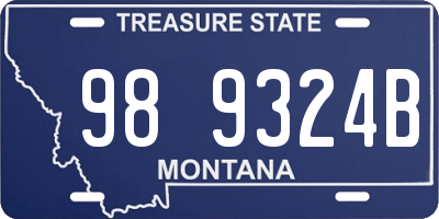MT license plate 989324B