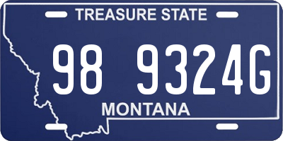 MT license plate 989324G