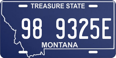 MT license plate 989325E