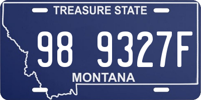 MT license plate 989327F