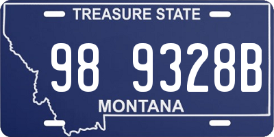MT license plate 989328B