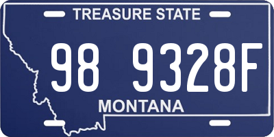 MT license plate 989328F