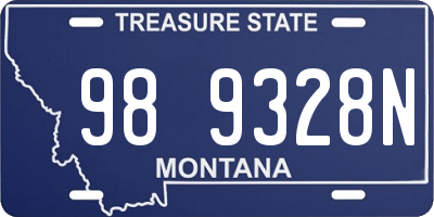MT license plate 989328N