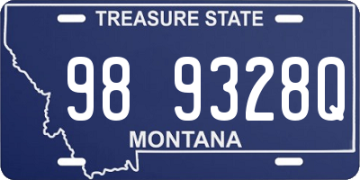 MT license plate 989328Q