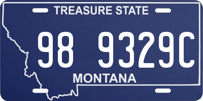 MT license plate 989329C
