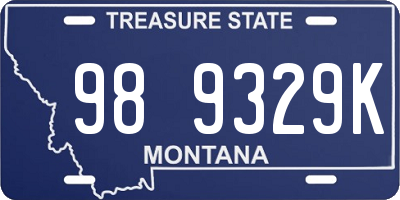 MT license plate 989329K