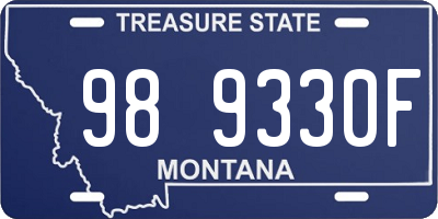 MT license plate 989330F