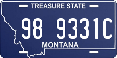 MT license plate 989331C
