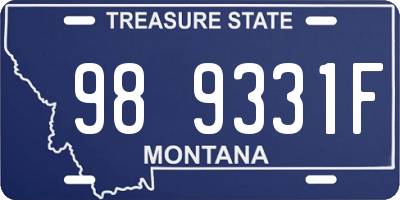 MT license plate 989331F