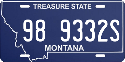 MT license plate 989332S