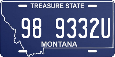 MT license plate 989332U