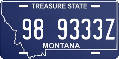 MT license plate 989333Z