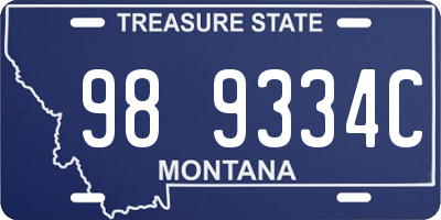 MT license plate 989334C