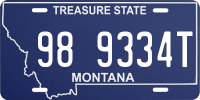 MT license plate 989334T