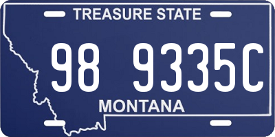 MT license plate 989335C