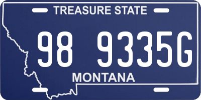 MT license plate 989335G