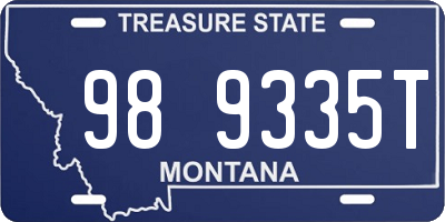 MT license plate 989335T