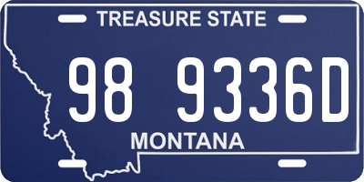 MT license plate 989336D