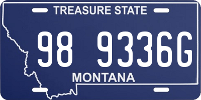 MT license plate 989336G
