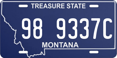 MT license plate 989337C