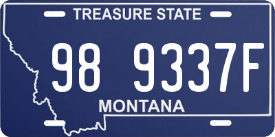 MT license plate 989337F