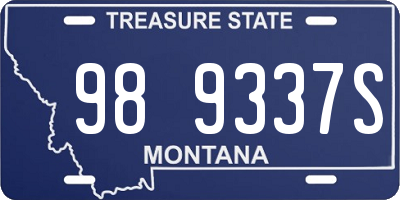 MT license plate 989337S