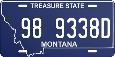 MT license plate 989338D
