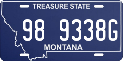 MT license plate 989338G