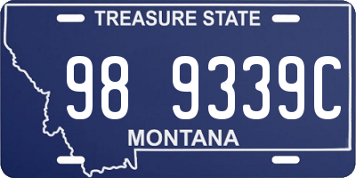MT license plate 989339C