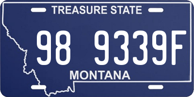 MT license plate 989339F