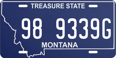 MT license plate 989339G