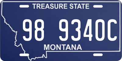 MT license plate 989340C