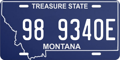 MT license plate 989340E