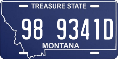 MT license plate 989341D