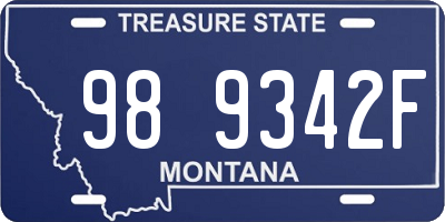 MT license plate 989342F