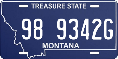 MT license plate 989342G