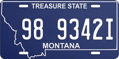 MT license plate 989342I