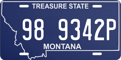 MT license plate 989342P