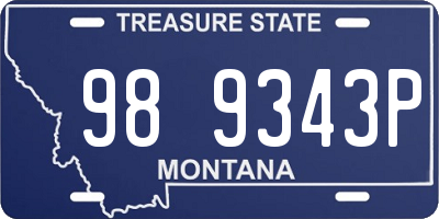 MT license plate 989343P