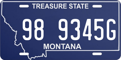 MT license plate 989345G