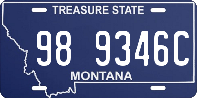 MT license plate 989346C