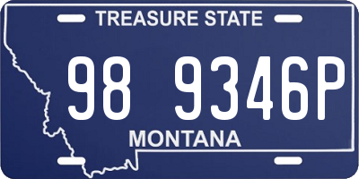 MT license plate 989346P