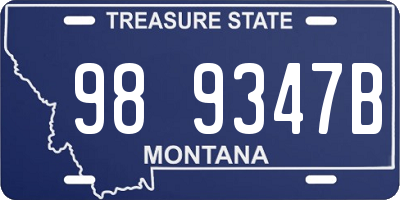 MT license plate 989347B