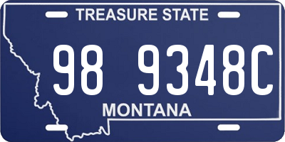 MT license plate 989348C