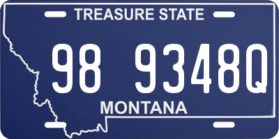MT license plate 989348Q