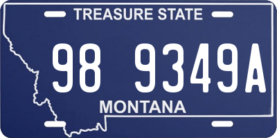 MT license plate 989349A