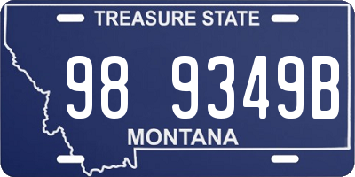 MT license plate 989349B